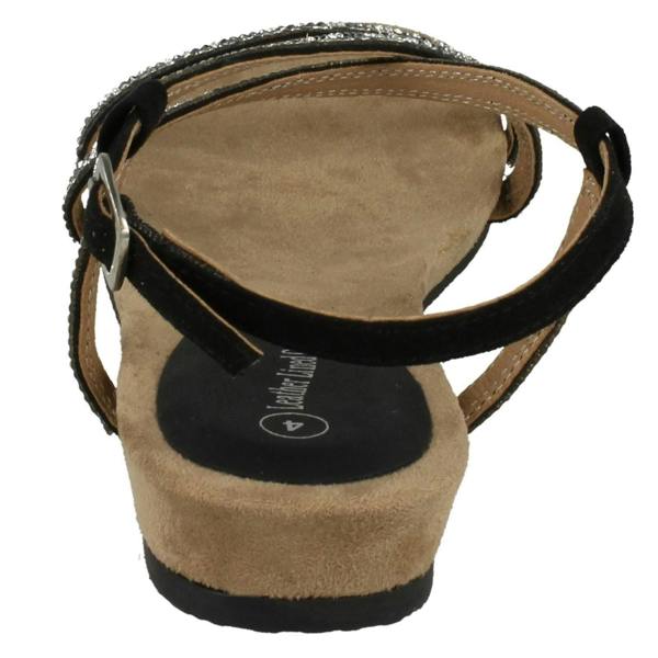 Leather Collection Ladies Leather Collection Diamante X Strap Sandals