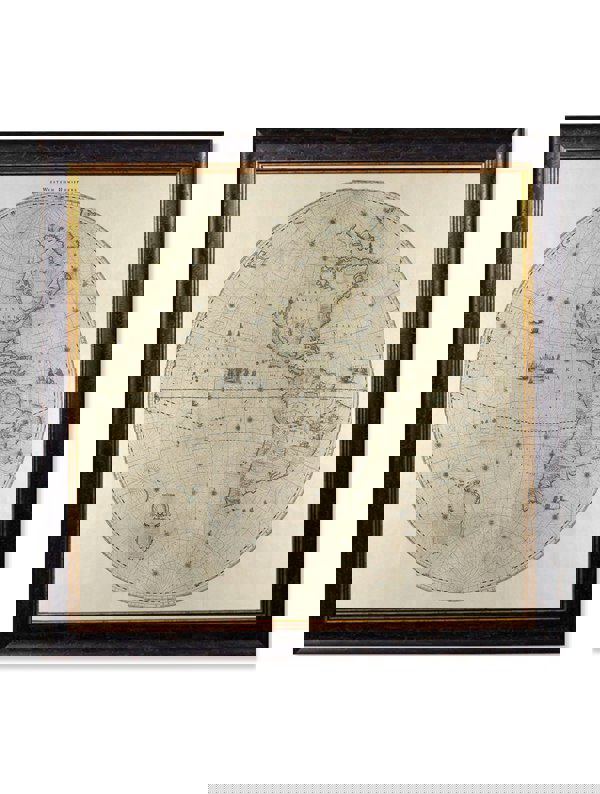 Exceptional Art c.1660 Map of the World in Two Hemispheres