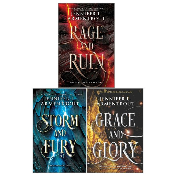 The Harbinger 3 Books Set by Jennifer L. Armentrout Storm and Fury, Rage and Ruin, Grace and Glory