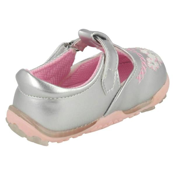 Cutie Girls Cutie T-Bar Flats With Floral Embroidery Detail