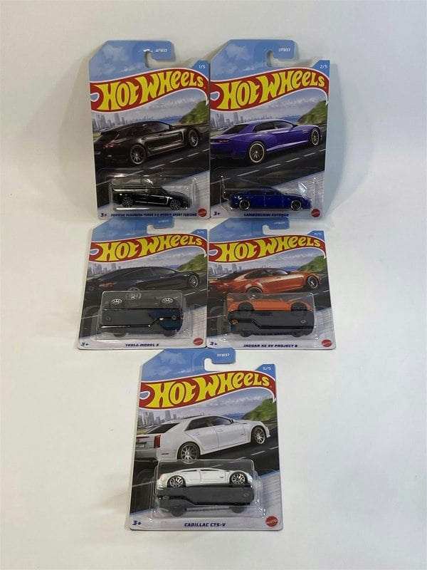 hot wheels luxury sedans 5 car set 1:64 scale hfw37 979u