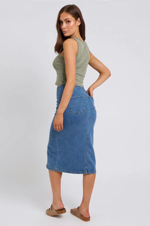 Urban Bliss Blue Aqua Yoke Seamed Skirt
