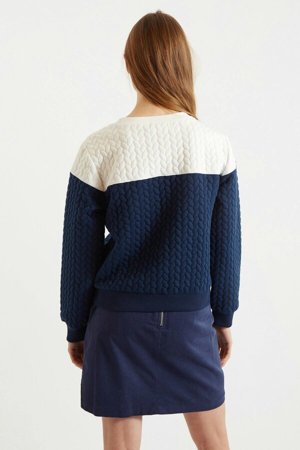 Louche Jan 2 Colour Sweatshirt - Navy and White