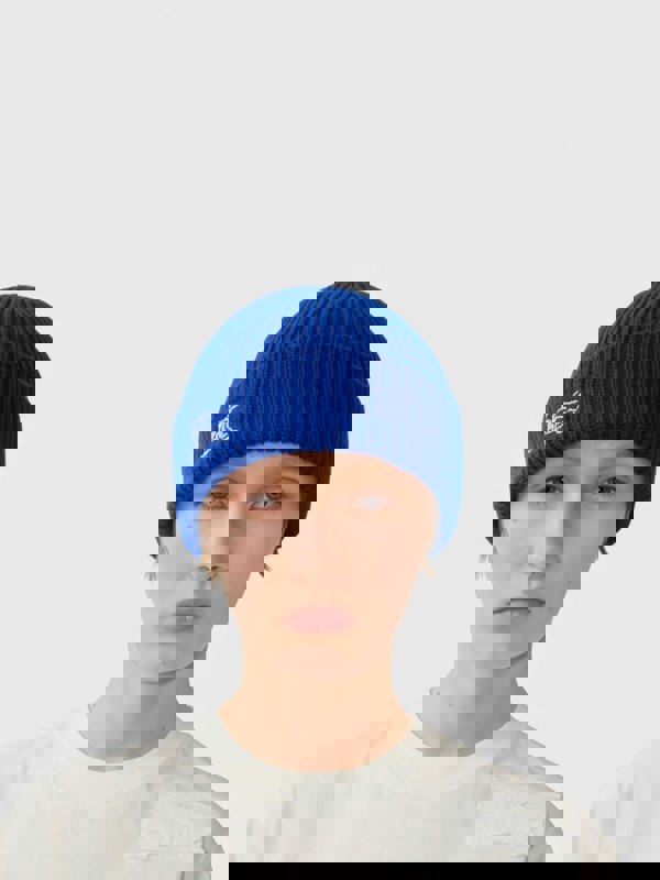 Burberry Ribbed Cashmere Beanie Knight Blue