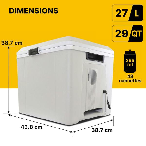 Koolatron 27L Electric Cool Box Warmer Mini Car Fridge Portable Iceless Cooler for Travel Camping