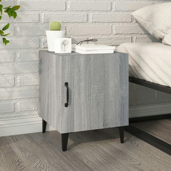 Berkfield Bedside Cabinets 2 pcs Grey Sonoma Engineered Wood