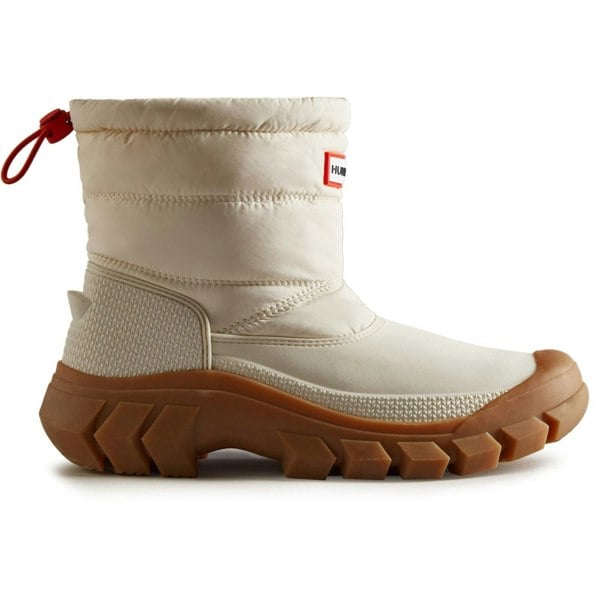 Hunter Intrepid Short Snow Boot Womens - White Willow/Gum