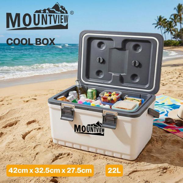 Mountview Cool Box 22L White Portable Large Cooler Ice Food Camping Beach Picnic