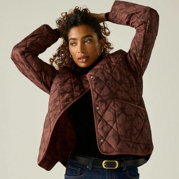 Regatta Womens/Ladies Maia Shadow Flower Quilted Jacket - Dark Cherry - 