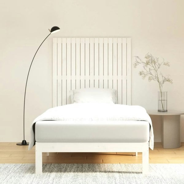 Berkfield Wall Headboard White 108x3x110 cm Solid Wood Pine