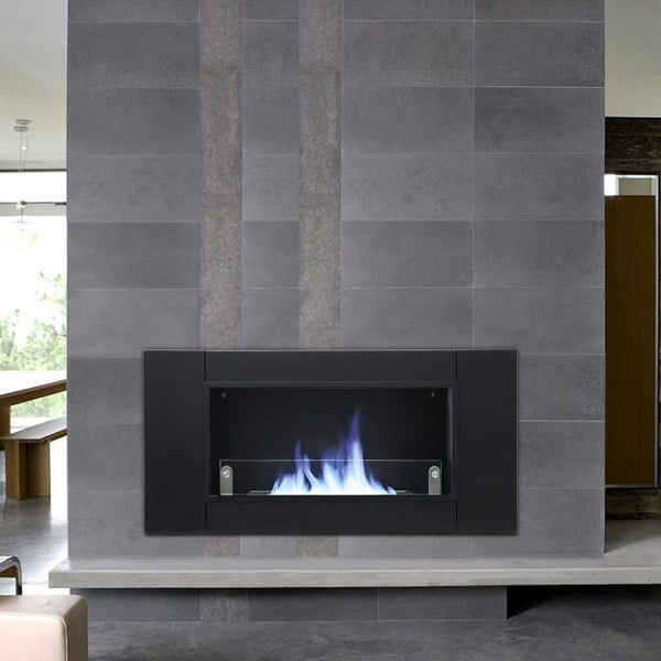43'' W Surface Wall Mounted Bio-Ethanol Fireplace Black Fireplaces Living and Home
