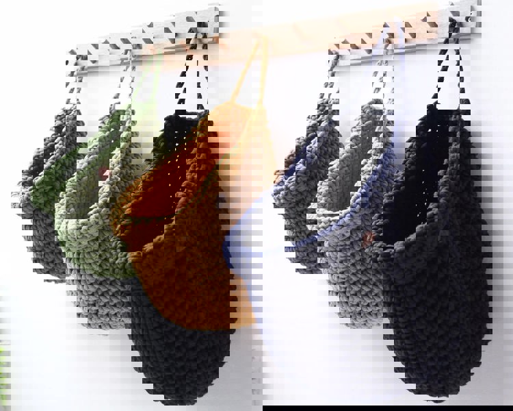 Zuri House Crochet hanging bags | NAVY BLUE