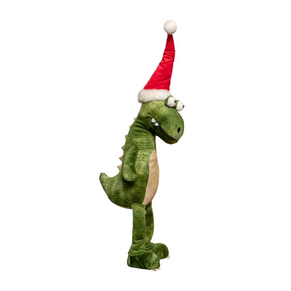 Samuel Alexander 60cm Green Standing Christmas Dinosaur with Santa Hat