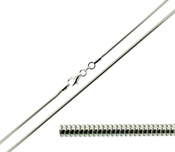 Sterling Silver 1.7mm Snake Chain - Love Silver Jewellery