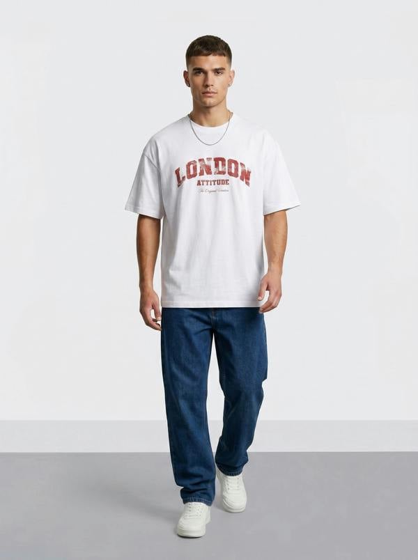 London Attitude Original Creators Premium Organic Cotton T-Shirt with Vintage Red Logo