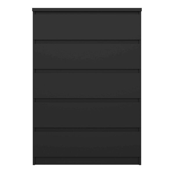 Wyld Haus Budapest Matt Black Wooden Chest 5 Drawers