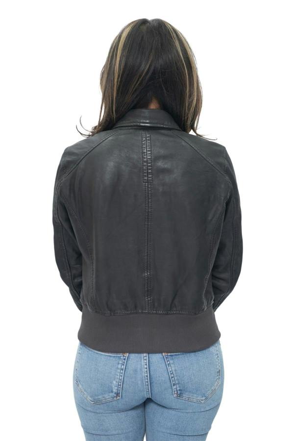 Infinity Leather Womens Leather MA-1 Varsity Jacket-Ann Arbor