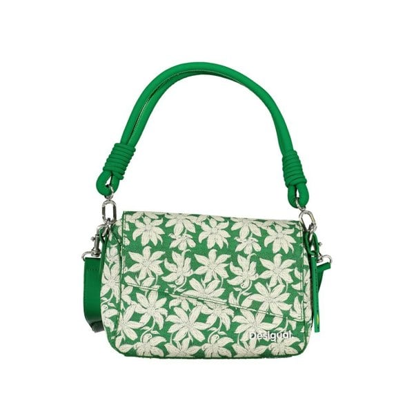 Desigual Green Floral Leather Shoulder Bag