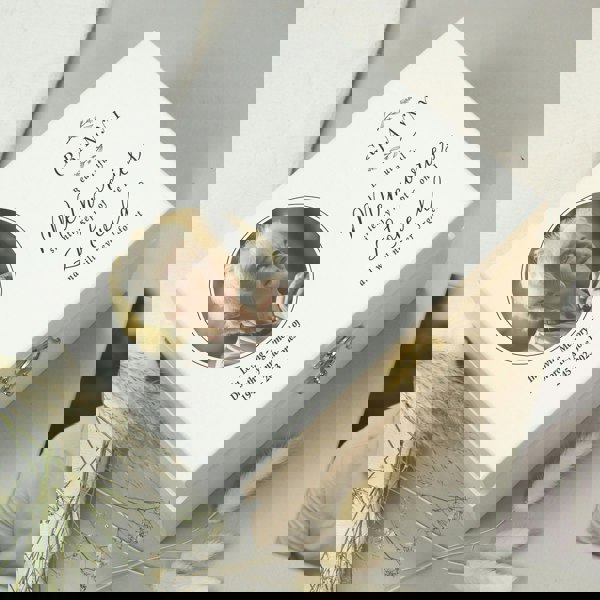 Personalised Memento Company Personalised Memorial Photo Upload White Wooden Box