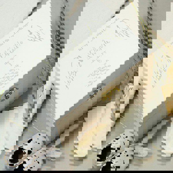 Personalised Memento Company Personalised Angel Wings Memorial White Wooden Box