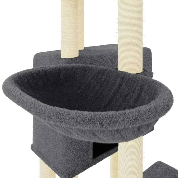 Berkfield Cat Tree with Sisal Scratching Posts Dark Grey 122 cm