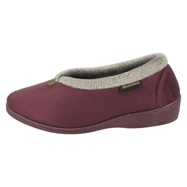 Rosebank Ladies Rosebank Memory Foam Wedge Heeled Slippers Sandra