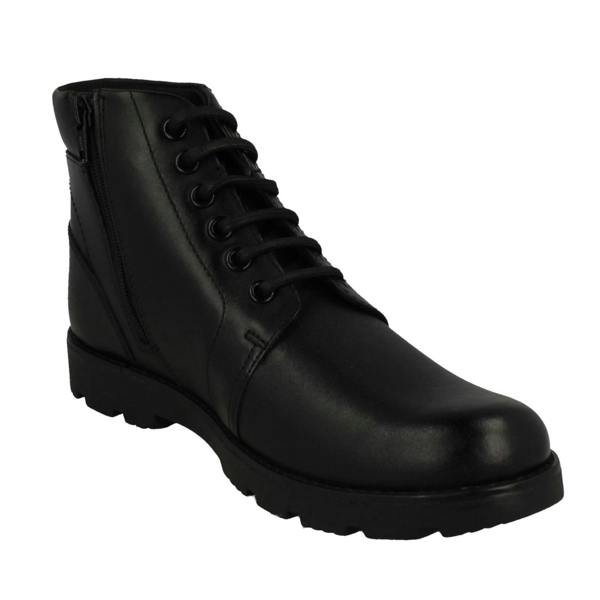 Clarks Boys Clarks Smart Biker Style Ankle Boots Heath Mid Y