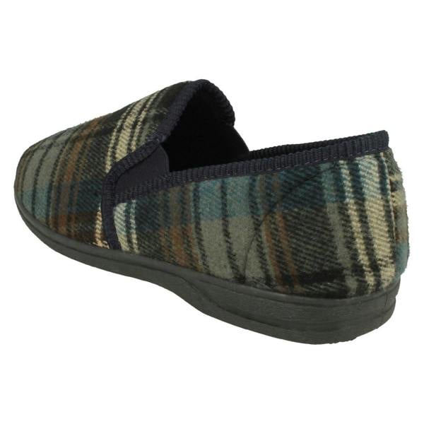 Mens Slippers Checked Pattern Full Slipper - Noah