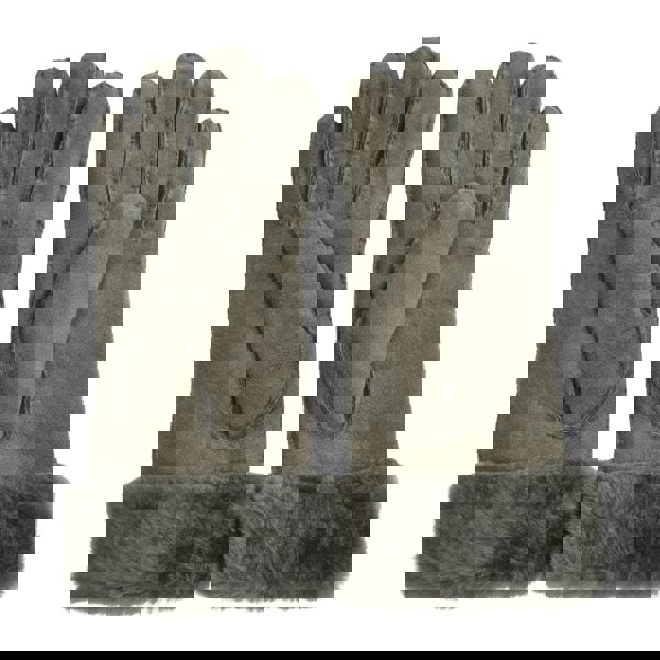 Infinity Leather Women's Plush Shearling Cuff Suede Genuine Leather Gloves