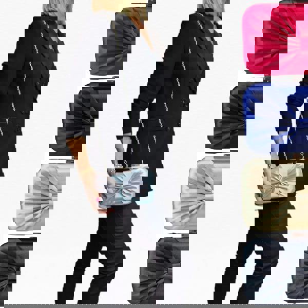 Paulo Due Bow Satin Clutch Bag