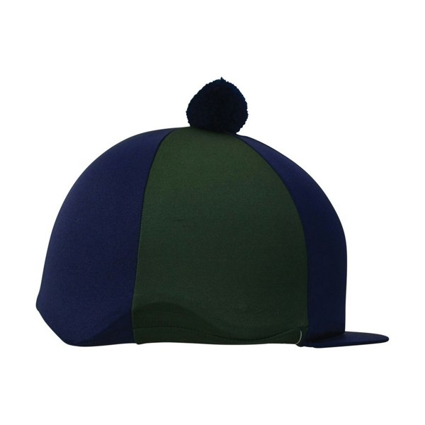 Hy Two Tone Lycra Hat Silk With Bobble - Navy/Green