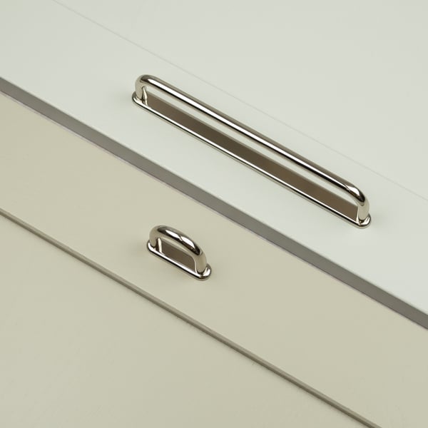 Handle & Home Bright Nickel  Loop Cabinet Handles with Backplate