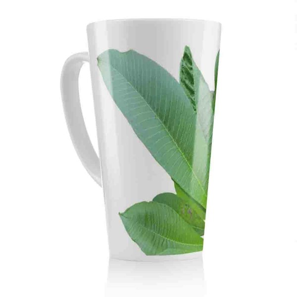 Benjamin Tate Design Collection Of Green Leaves On White Latte Mug
