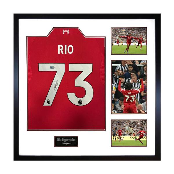 Rio Ngumoha Signed Liverpool Shirt Elite Frame (ACG Cert)