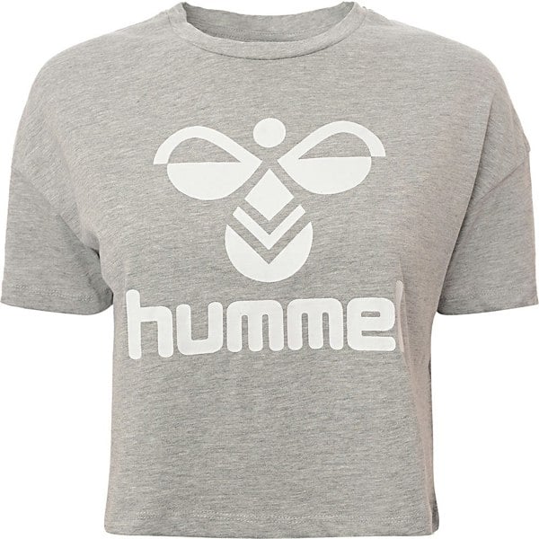 Hummer Hummel Womens Classic Chevron Crop T-Shirt in Grey