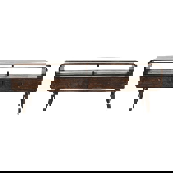 IH Design Winnie Dark Mango Wood Large TV Stand with 2 Drawers