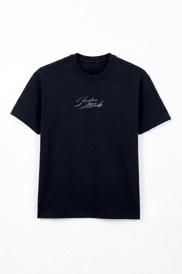 London Attitude Black  Oversized Seville Orange Printed T-Shirt