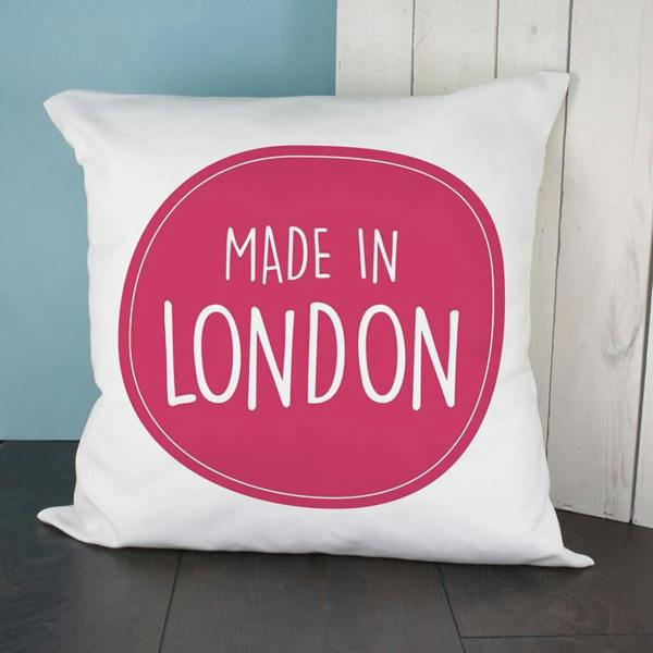 Personalised 'Made In' Cushion Cover - lifestyle shot