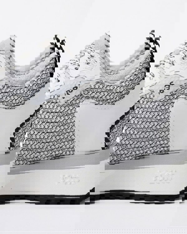 BOSS Orange Jonah Mixed-Material Trainers with Mesh Details and Branding - Open White 120