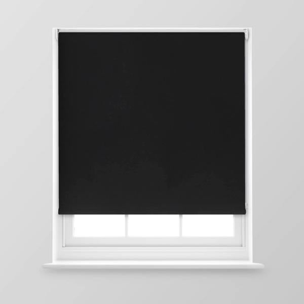 A.Unique Home Trimmable Blackout Roller Blind - 2FT - BLACK - 60cm(W) x 170cm(L)
