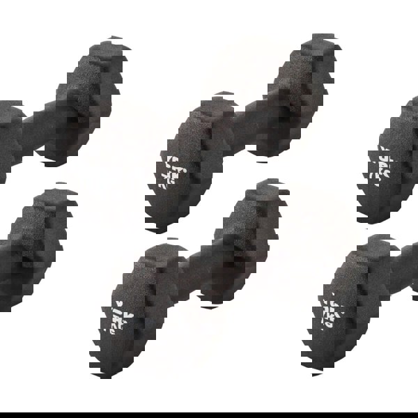 York Neoprene Hex Dumbbells 2 x 7kg - Black