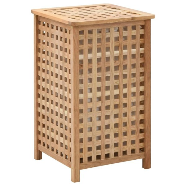 Berkfield Laundry Bin 39x39x65 cm Solid Walnut Wood