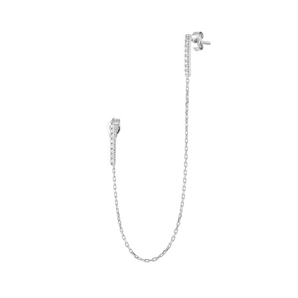 Spero London Chained Bar Chain Earring Sterling Silver