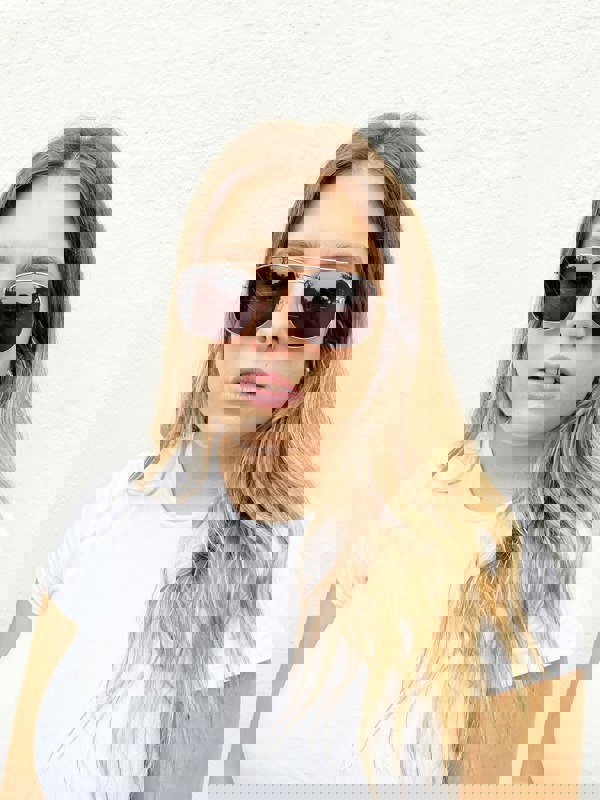 SVNX Metal Frame Aviator Style Square  Sunglasses