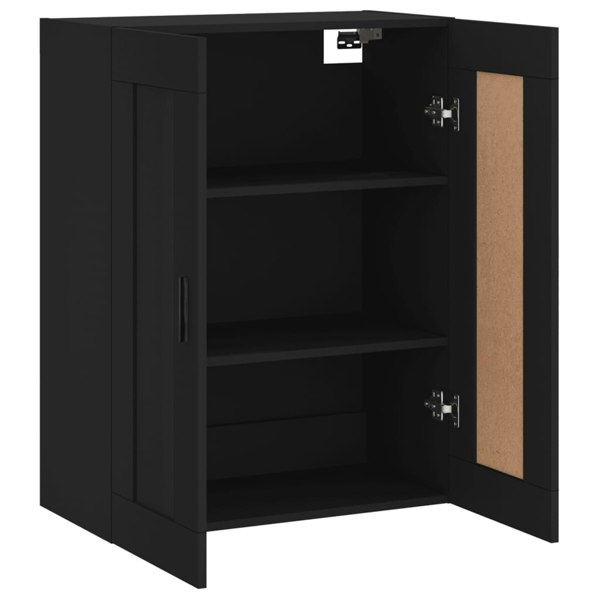 Berkfield Wall Mounted Cabinet Black 69.5x34x90 cm Engineered Wood