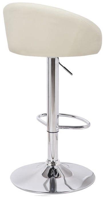 Lamboro Luca Single Kitchen Bar Stool, Chrome Footrest, Height Adjustable Swivel Gas Lift, Breakfast Bar & Home Barstool, Cream