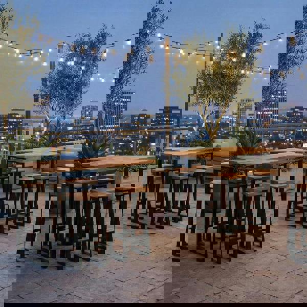 TRL Furniture Sleek and Slender Commercial Outdoor Slatted High Bar