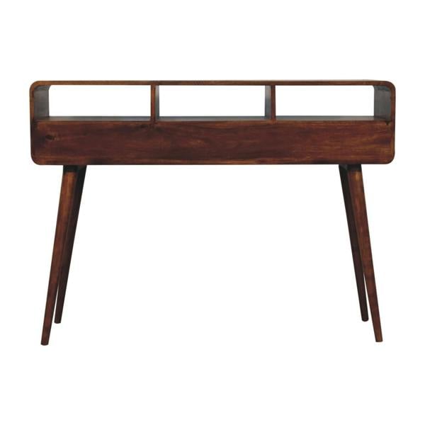 Artisan Furniture Solid Wood Triple Curved Chestnut Console Table