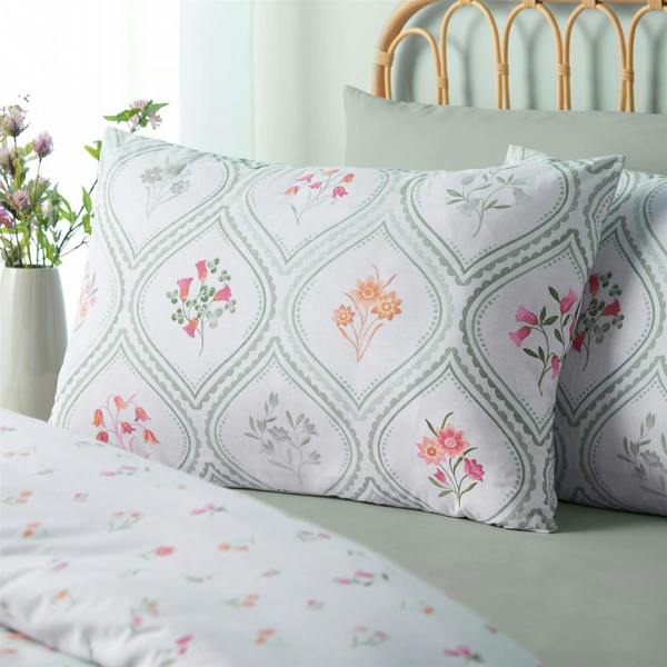 Cameo Floral Soft Green Duvet Cover Set