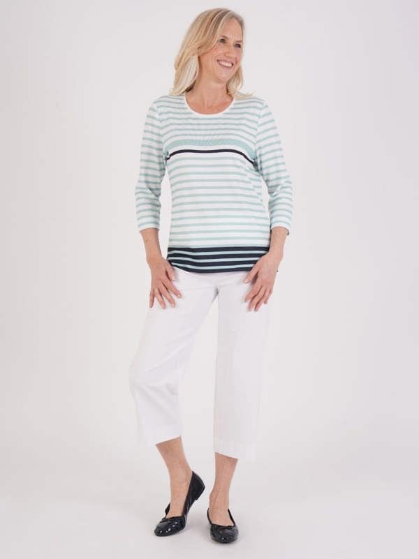 TIGI Stripe And Nailhead Neck Detail Top